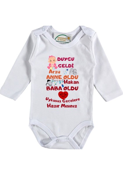 Uykusuz Gecelere Hazırmısınız Yazılı Kız Bebek Zıbın