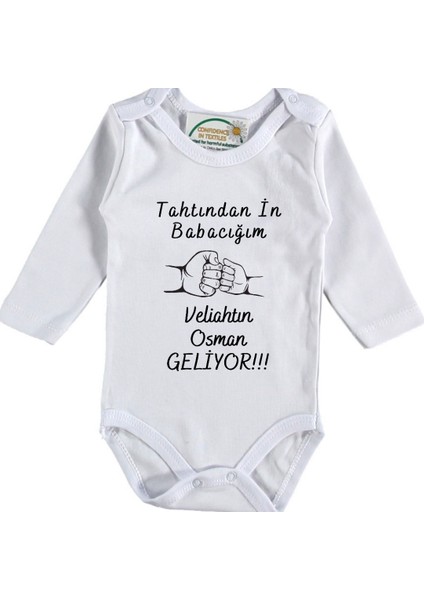 Tahtından In Babacım Veliahtın Geliyor Yazılı Bebek Zıbın