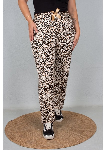 Büyük Beden Penye Yumuşak Paamuklu Pijama Altı Leopar fiyatları