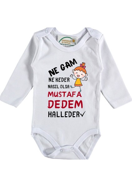 Ne Gam Ne Keder Nasıl Olsa Halleder Yazılı Kız Bebek Zıbın-Yeni