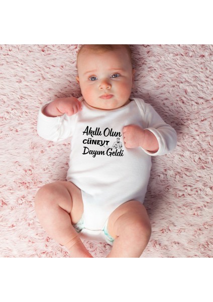 Akıllı Olun Dayım Geldi Yazılı Bebek Zıbın
