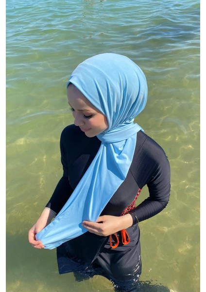 Shawl Kadın Bebe Mavisi Sandy Kumaş Hazır Şal