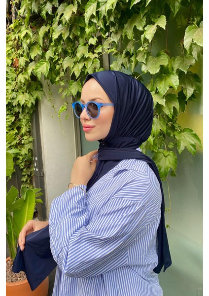 Shawl Kadın Lacivert Sandy Kumaş Hazır Şal