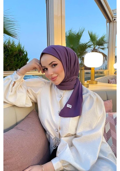 Shawl Kadın Lavanta Çıtçıtlı Hazır Şal