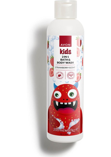 Kids 2 Si 1 Arada Çocuklar Için Çilek Kokulu Banyo ve Vücut Yıkama 200 Ml.