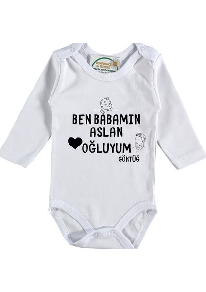 Ben Babamın Aslan Oğluyum Yazılı Bebek Zıbın