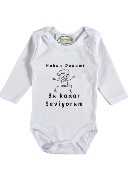 Dedemi Bu Kadar Seviyorum Yazılı Bebek Zıbın