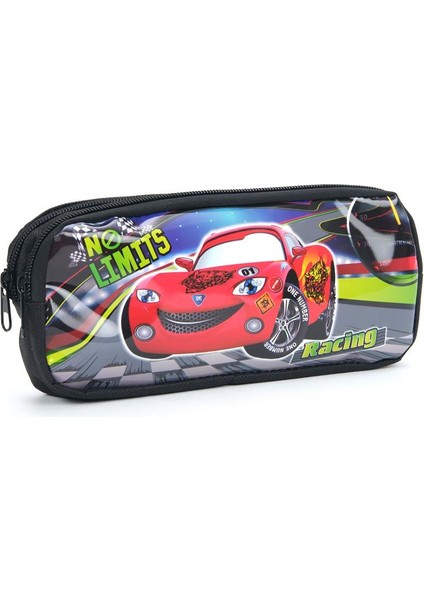 No Limits Cars Çocuk Okul Kalemliği - 2 Bölmeli Fermuarlı Kalemlik Arabalar Kalemlik Cars3