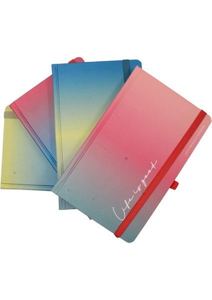 13X21 120 Yaprak Çizgili Lıfe Is Good Ipek Dikiş Sert Kapak Defter 5799