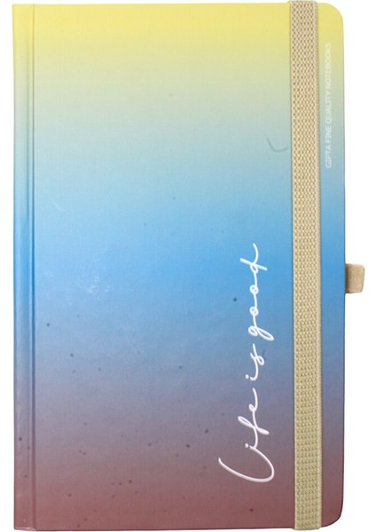 13X21 120 Yaprak Çizgili Lıfe Is Good Ipek Dikiş Sert Kapak Defter 5799