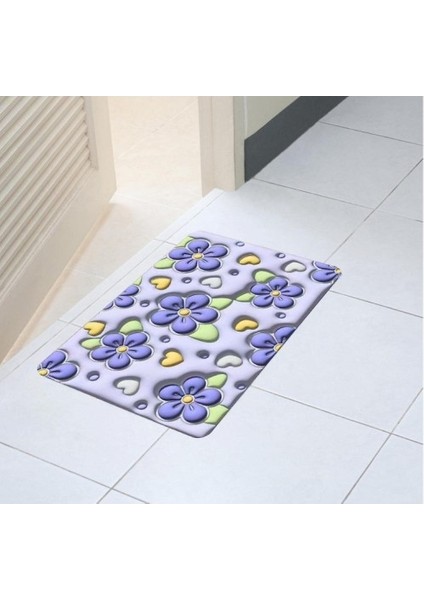 Ultra Emici 3D Çiçekli Banyo Paspası 40*60 cm