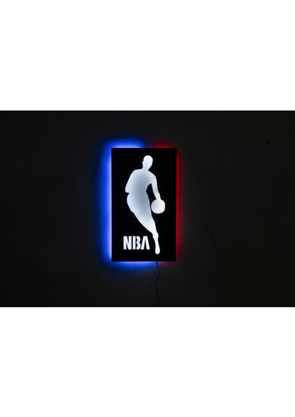 Tablo Marketi Nba Tablo, Işıklı Duvar Dekor Ahşap, Neon Işık, Ledli Işıklı Tablo, Duvar Süsü