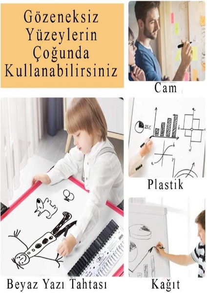Kırmızı Yazı Tahta Kalemi 1 Adet Kartuşlu Değişebilen Kolay Silinebilir Beyaz Yazı Tahta Kalemi Doldurulabilir