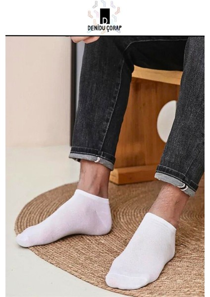 10 Çift Pamuklu Pantolon Çorap Beyaz (Dikişsiz)