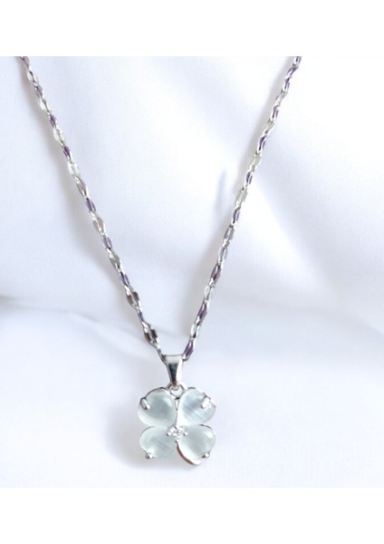 Inci Figürlü Silver Çelik Kolye (316L Paslanmaz Kararmaz Çelik)