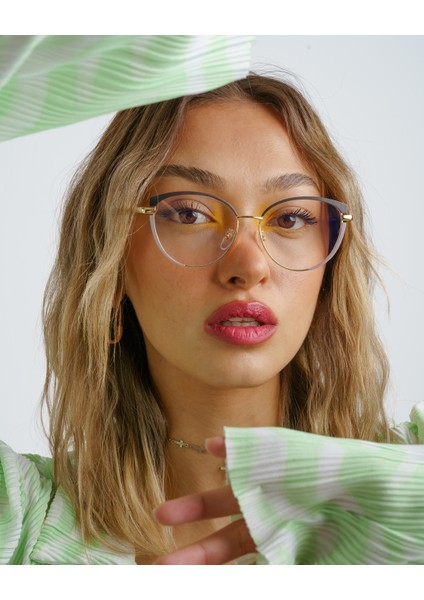 Violet Siyah Cat Eye Gözlük (Mavi Işık Filtreli)