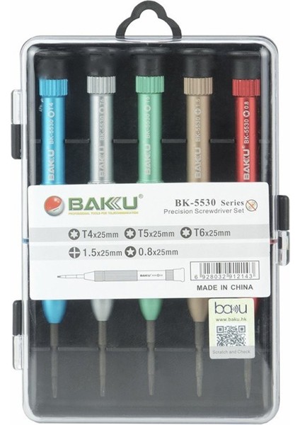Baku BK-5530 Telefon Tamir 5in1 Tornavida Seti