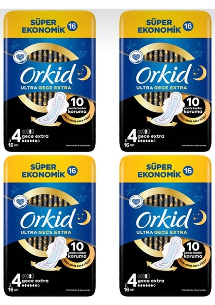 Ultra Gece Extra Numara 4 16'lı 4 Paket