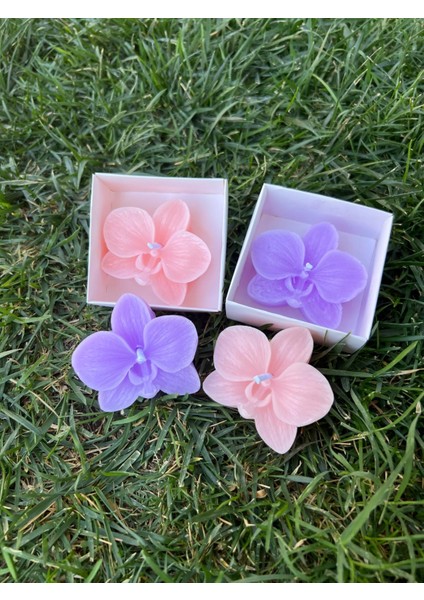 Orkide Tasarımlı Vanilya Kokulu Mum – Özel Anlar Için (7x7 Cm)