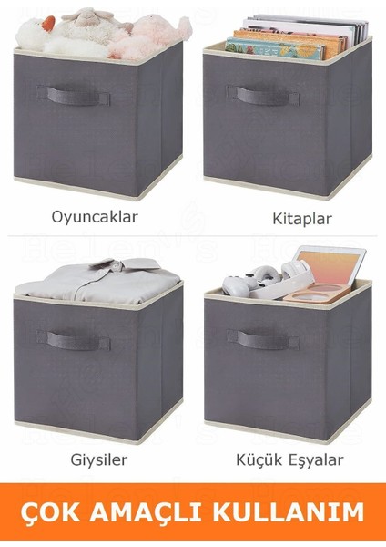 Oyuncak 3'Lü Dolap Içi Çamaşır Oyuncak Düzenleyici Kapaksız Saklama Kutusu Organizer 30x30x30 Kumaş