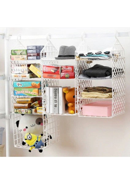 30 x 30 Ghita Beyaz Plastik Raf Organizer Dolap Içi Düzenleyici Beyaz Plastik Gardırop