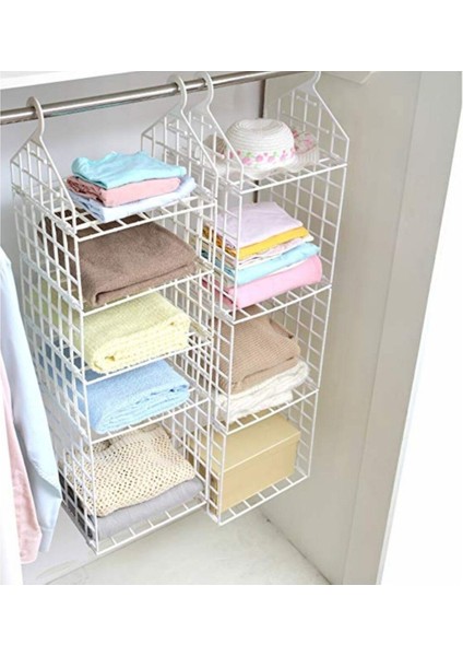 30 x 30 Ghita Beyaz Plastik Raf Organizer Dolap Içi Düzenleyici Beyaz Plastik Gardırop