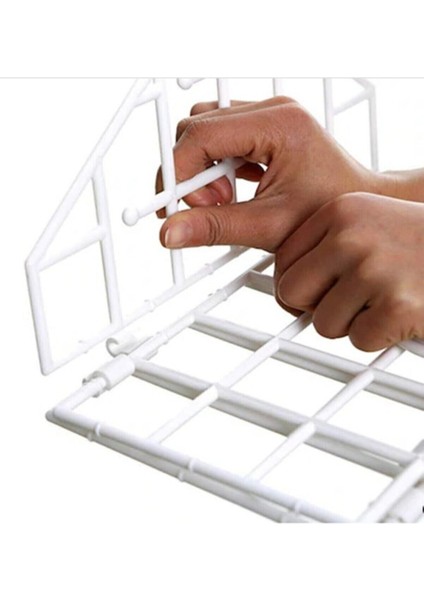 30 x 30 Ghita Beyaz Plastik Raf Organizer Dolap Içi Düzenleyici Beyaz Plastik Gardırop