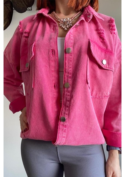 Kadın Kot Denim Eskitme Model Gömlek fiyatları