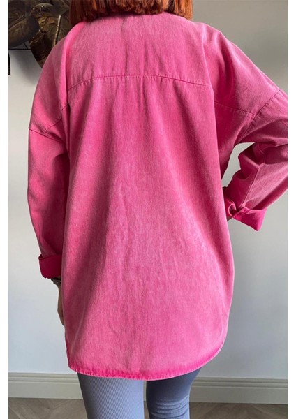 Kadın Kot Denim Eskitme Model Gömlek modelleri