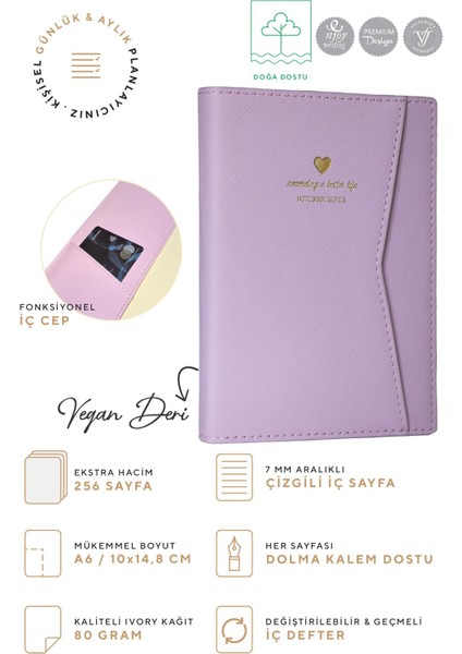Geçmeli ve Cepli Defter A6 Ivory 80 Gr. 128 Sayfa