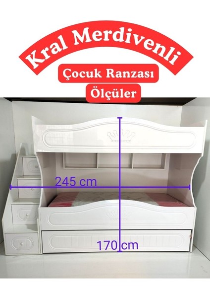 Kral Merdivenli Çocuk Ranzası