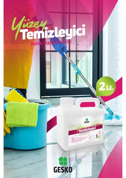 1000 ml ve Üzeri Bebek Pudrası Kokulu Yüzey Temizleyici 2 Lt (2000 Ml)