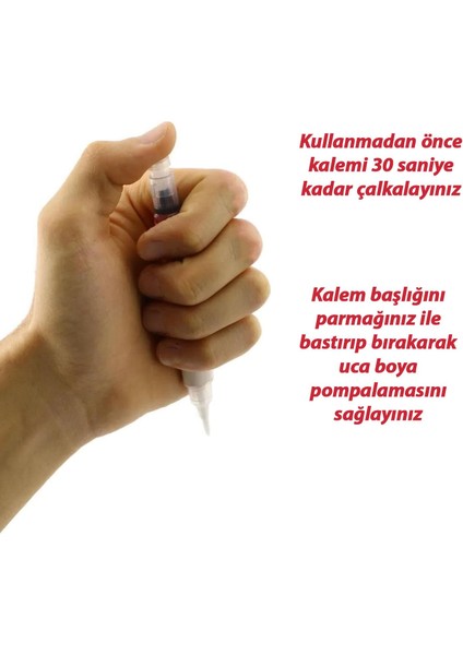 Araç Oto Rötuş Kalemi 5 ml Kaporta Tampon Çizik Giderici Fırça Metalik Beyaz Renk Boya Kalemi