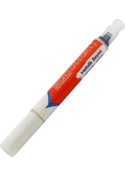 Araç Oto Rötuş Kalemi 5 ml Kaporta Tampon Çizik Giderici Fırça Metalik Beyaz Renk Boya Kalemi