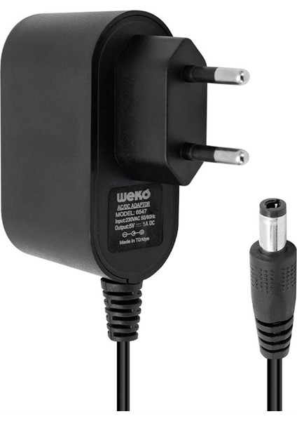 5 VOLT - 1 AMPER 5.5*2.5 UÇLU YERLİ ÜRETİM PLASTİK KASA PRİZ TİPİ ADAPTÖR