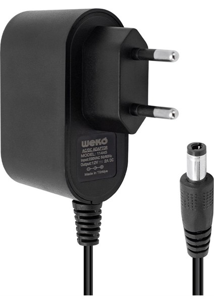 12 VOLT - 2 AMPER 5.5*2.5 UÇLU YERLİ ÜRETİM PLASTİK KASA PRİZ TİPİ ADAPTÖR
