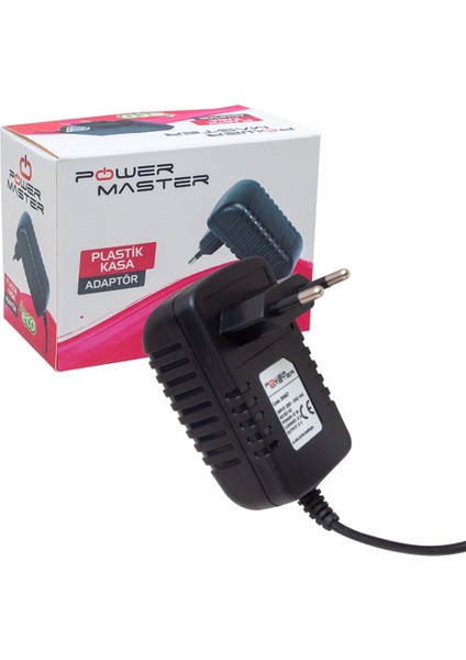 POWERMASTER PM-31667 5 VOLT - 2 AMPER 3.5*1.35 MM UÇLU PLASTİK KASA PRİZ TİPİ ADAPTÖR (ANDROID BOX İÇİN)