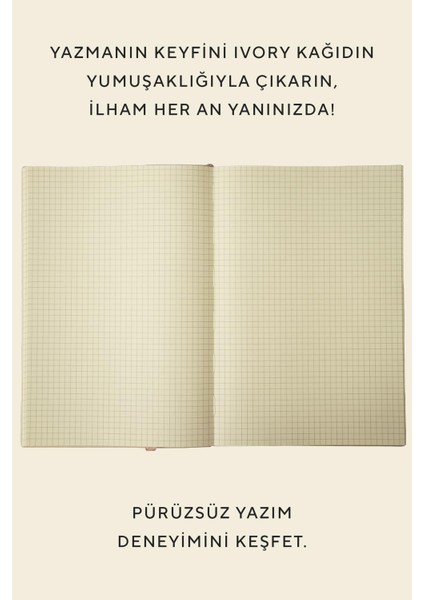 Softtons Esnek Kapak Defter B5 80 Gr. Krem 256 Sayfa Kareli