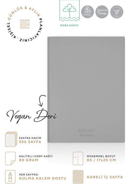 Softtons Esnek Kapak Defter B5 80 Gr. Krem 256 Sayfa Kareli fiyatları
