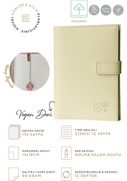 Kutulu Defter 13X18 cm 80 Gr. Ivory 192 Sayfa Kitap Ayraçlı modelleri
