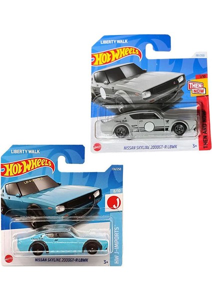 2 Araç Set Nissan Skyline 2000GT-R Lbwk (1/64) Mavi & Gri