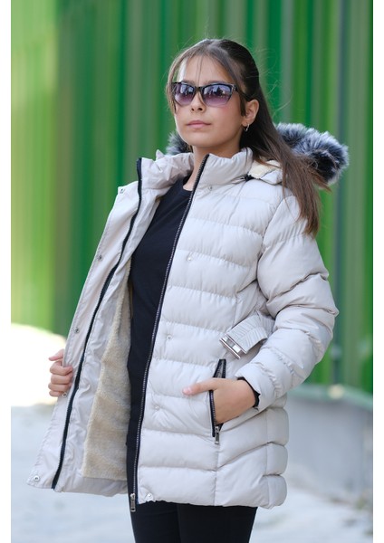 Kız Çocuk Içi Polarlı Şişme Mont KM.0043