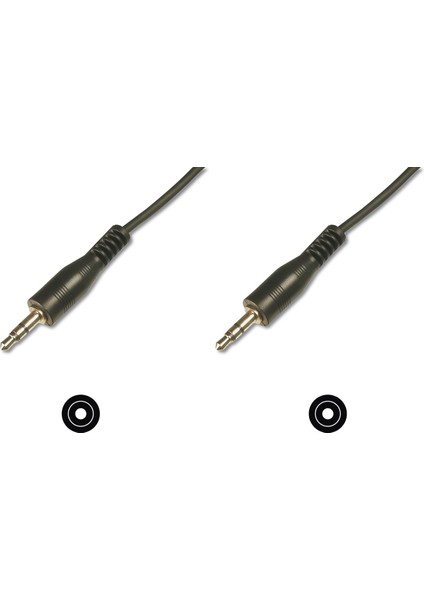 Stereo Ses Kablosu, 3.5 mm erkek - 3,5 mm erkek, 2.50 metre, CCS, 2x0.10/10 zırhlı, siyah renk