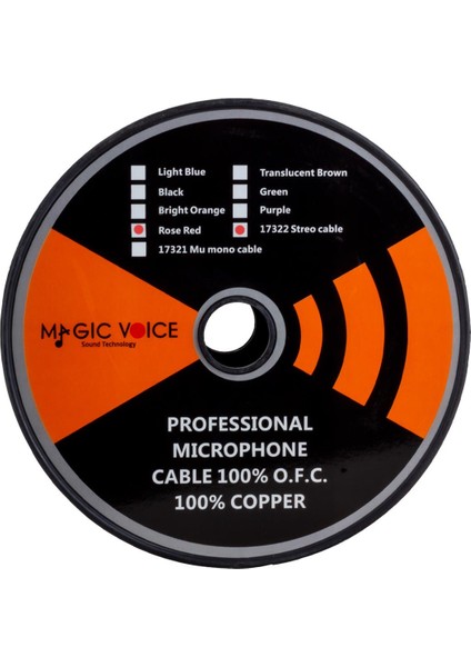 MAGICVOICE MİKROFON KABLOSU STEREO 1.KALİTE 100 METRE KIRMIZI