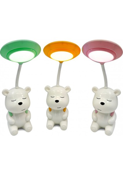 Ayıcık Modelli Çocuklar Için Kalem Traşlı Masa Lambası (Usb Girişli)