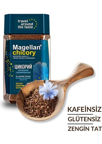 %100 Doğal Kafeinsiz Hindiba İçeceği - Sindirime Yardımcı Prebiyotik İnülinli, Glutensiz, Vegan, Kahve Alternatifi, Detoks Etkili Granül İçecek, 95g