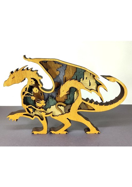 Ahşap Mdf Çok Katmanlı Ejderha Dekoratif Obje