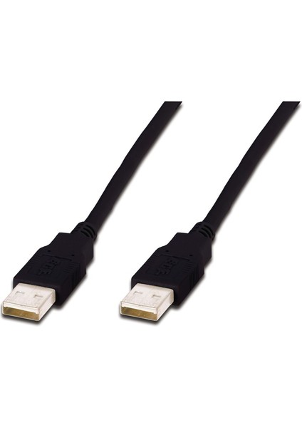 USB 2.0 Bağlantı Kablosu, USB A Erkek -USB A Erkek, 1 metre, AWG 30, USB 2.0 uyumlu, siyah renk