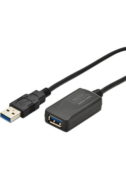 Digitus USB 3.0 Repeater / Uzatma Kablosu, USB A erkek / A dişi, 5 metre Digitus USB 3.0 Active Extension Cable
