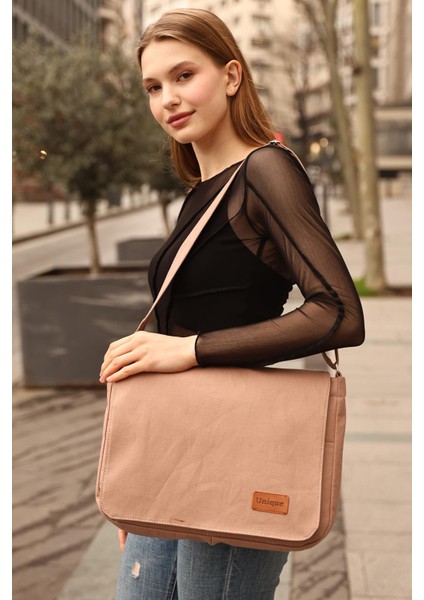 Vizon K8 Düz Postacı Model 3 Bölmeli Askılı Günlük Unisex Kol ve Omuz Çantası U:28 E:35 G:7